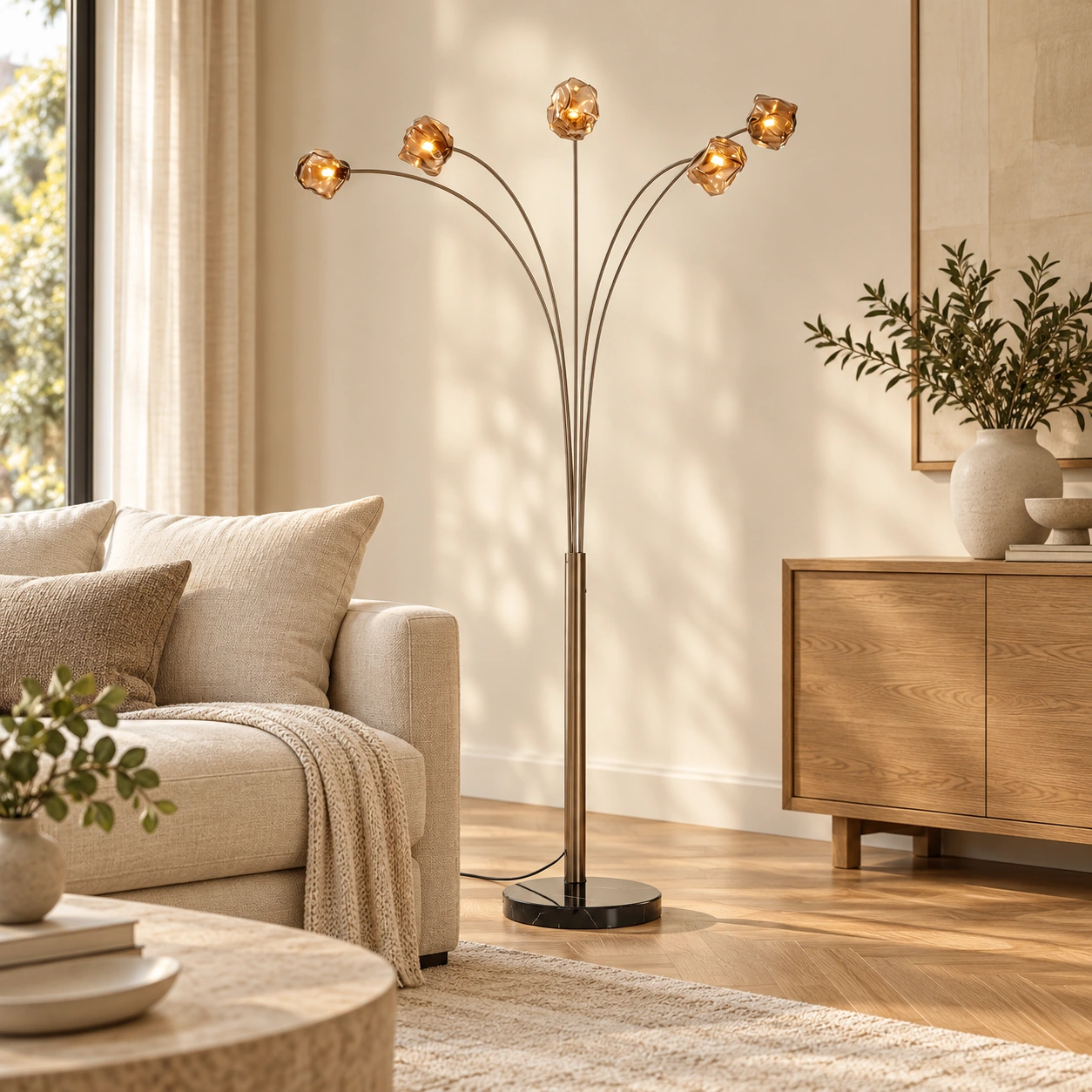 Stehleuchte Lichttentakel 180 cm – Wohnbeispiel