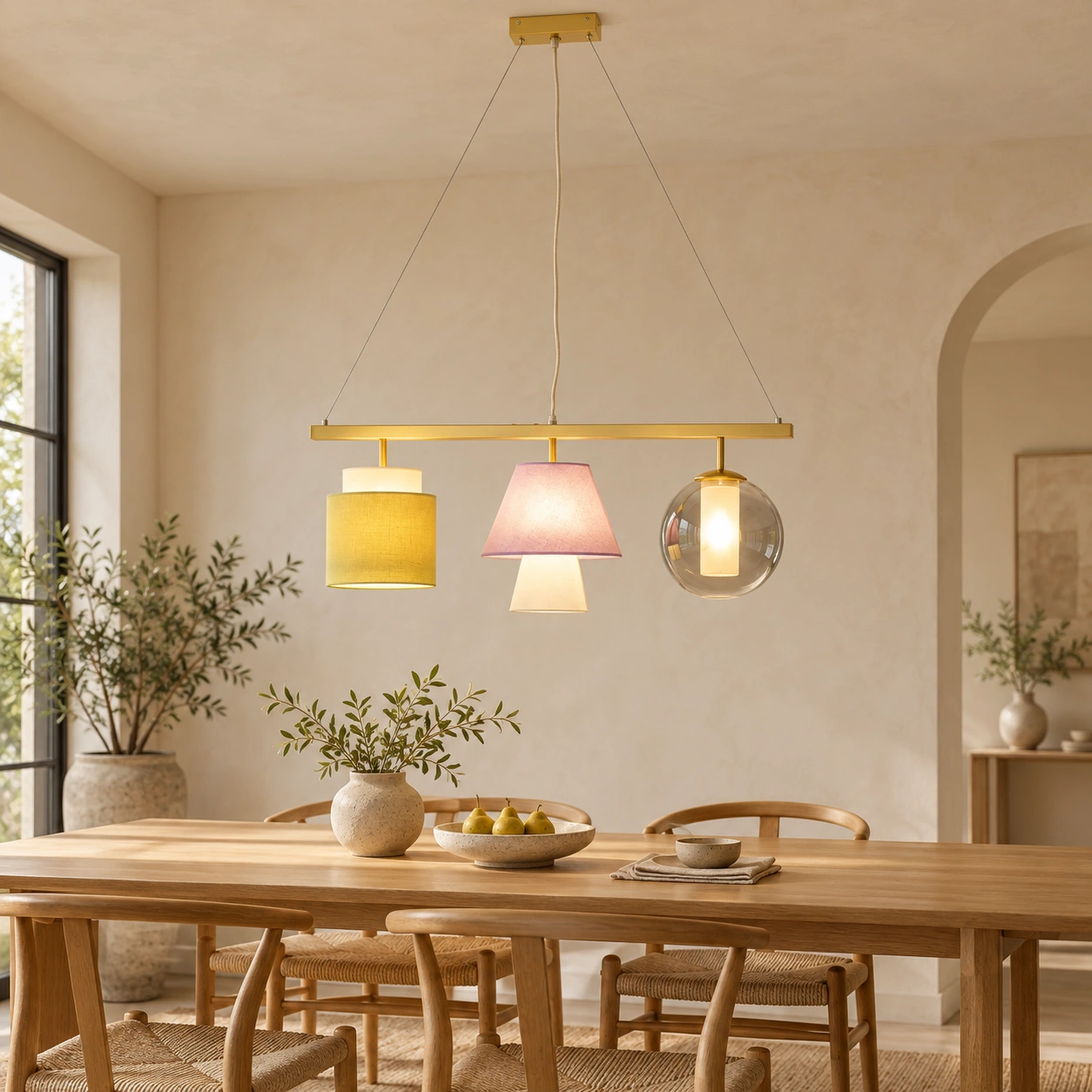 Pendelleuchte Lichtstaffel Bunt 150 cm – Wohnbeispiel