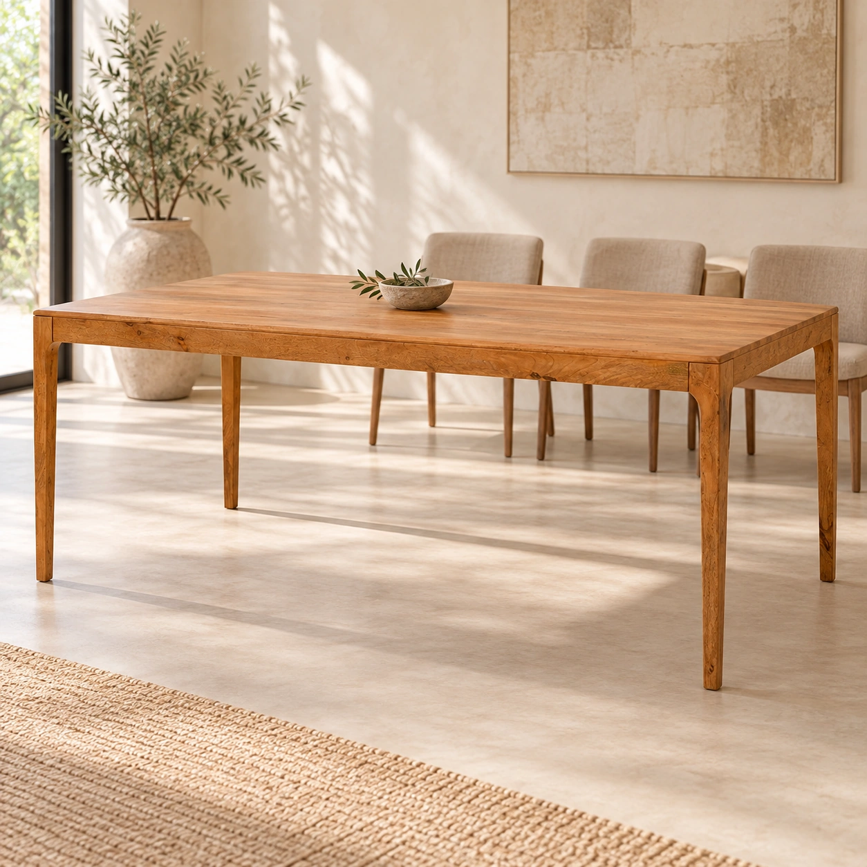 Esstisch Waldkante Natur 200 × 100 cm – Wohnbeispiel