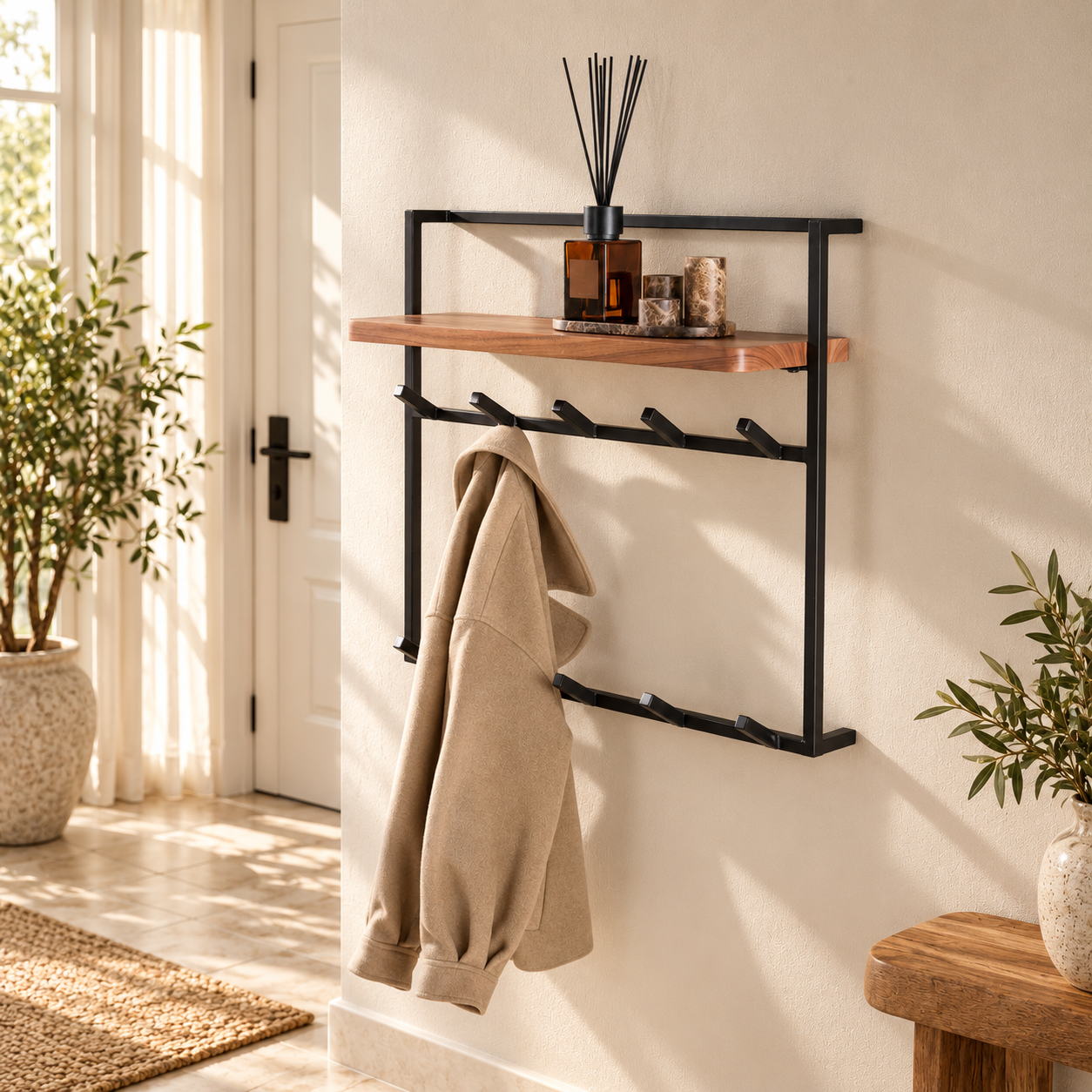 Garderobe Aero Pur hoch 2x5 Haken