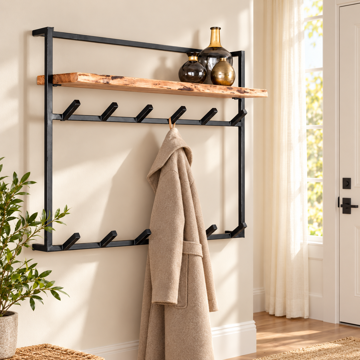 Garderobe Aero hoch Hutablage 2x6 Haken