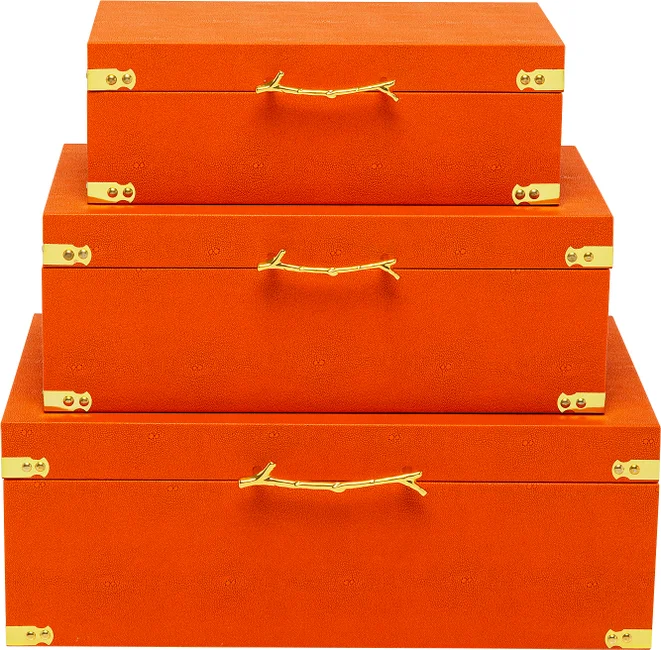 Aufbewahrungsboxen Orangentöne – 3er-Set
