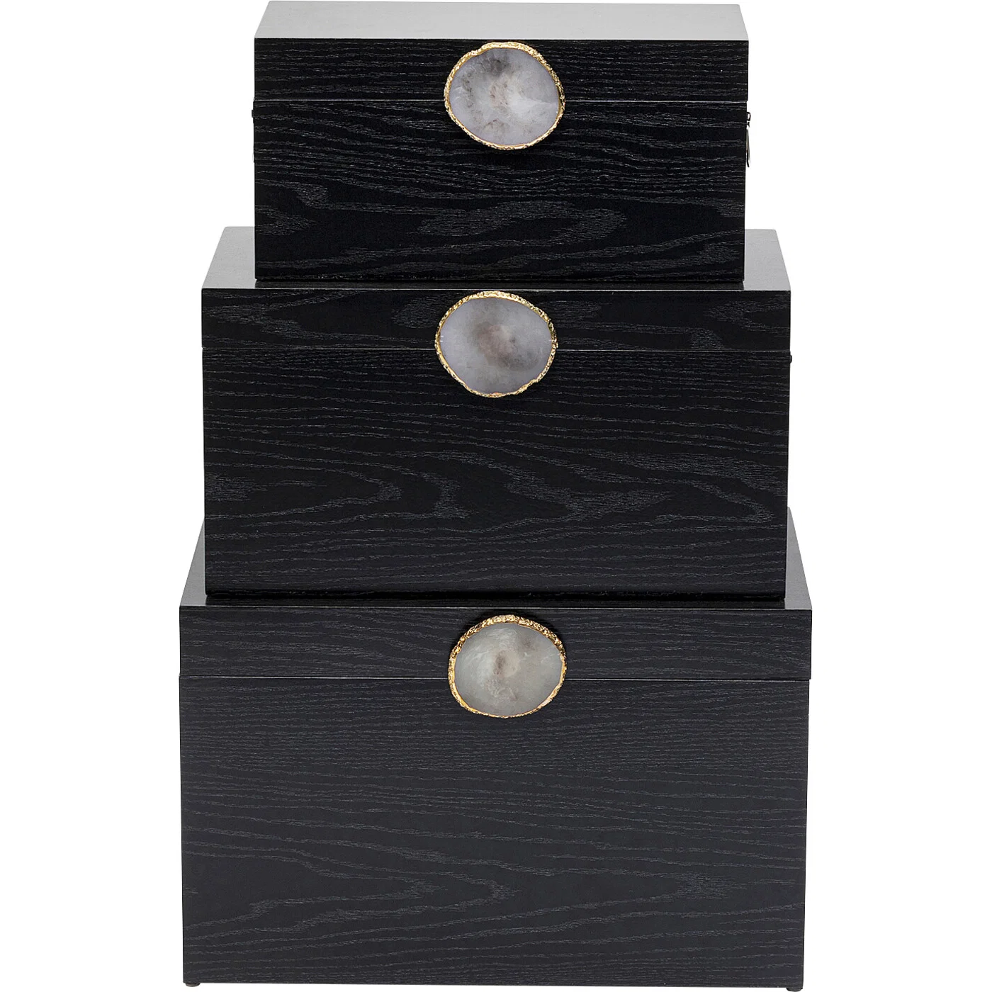 Aufbewahrungsboxen Elegant Schwarz – 3er-Set