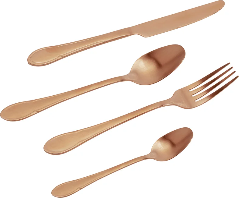 Besteck Kupfertafel Matt – 64-teilig (4 Sets)