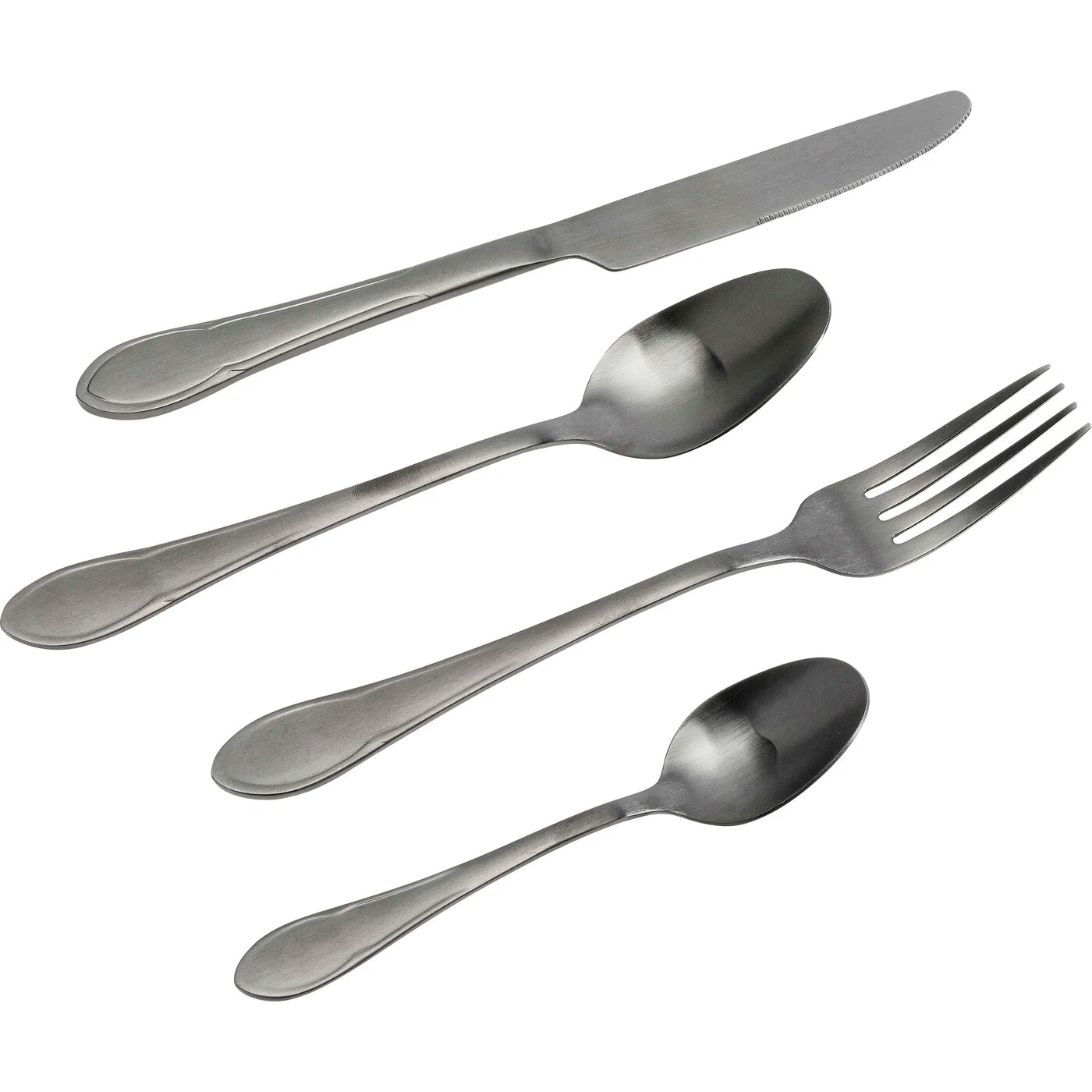 Besteck Matt in Graphit – 64-teiliges Set