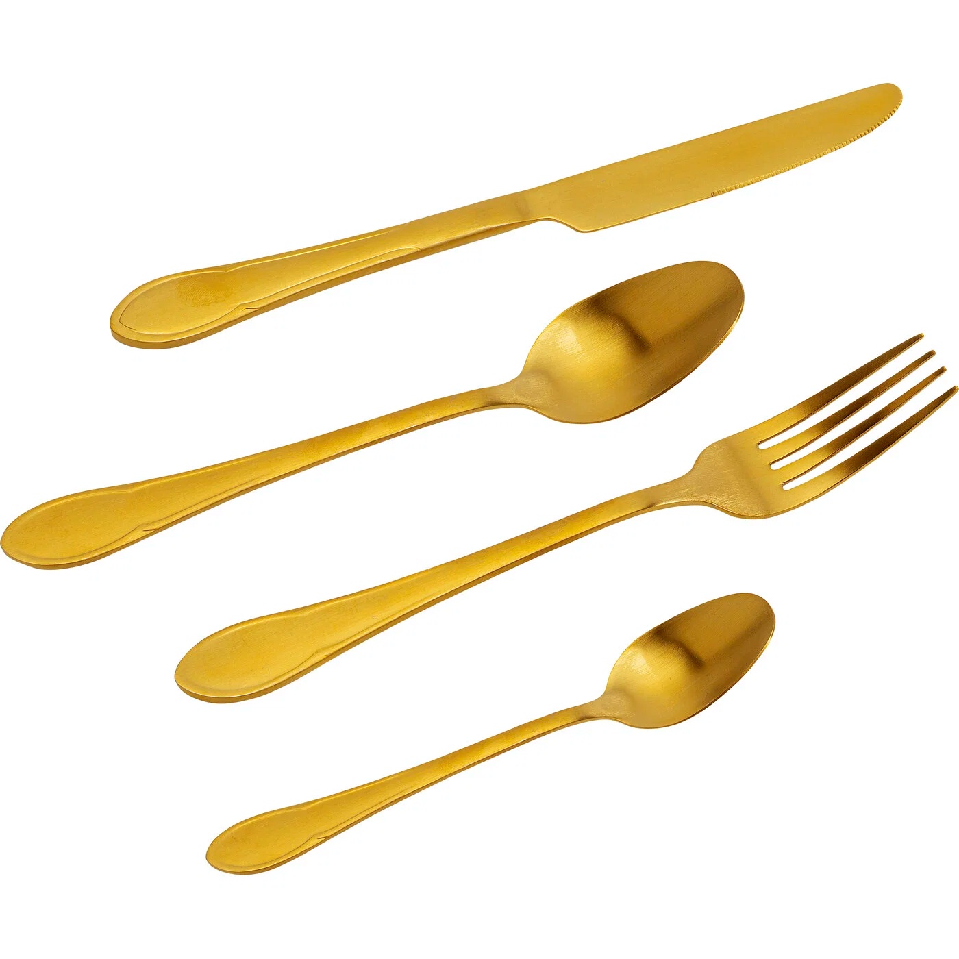 Besteck Tischgold Gold Matt – 64-teilig (4 Sets)