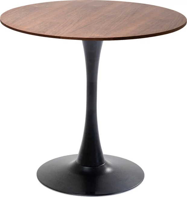 Bistrotisch Rundblick Walnussoptik Schwarz Ø 80 cm