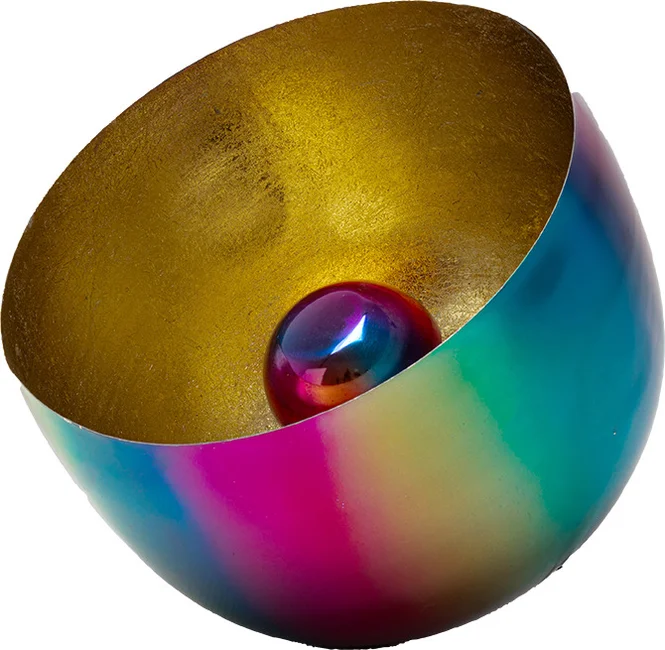 Bodenleuchte Regenbogenglanz Gold Ø35 cm