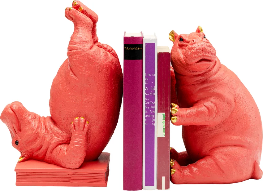 Buchstützen Nilpferd Pink – 2er-Set