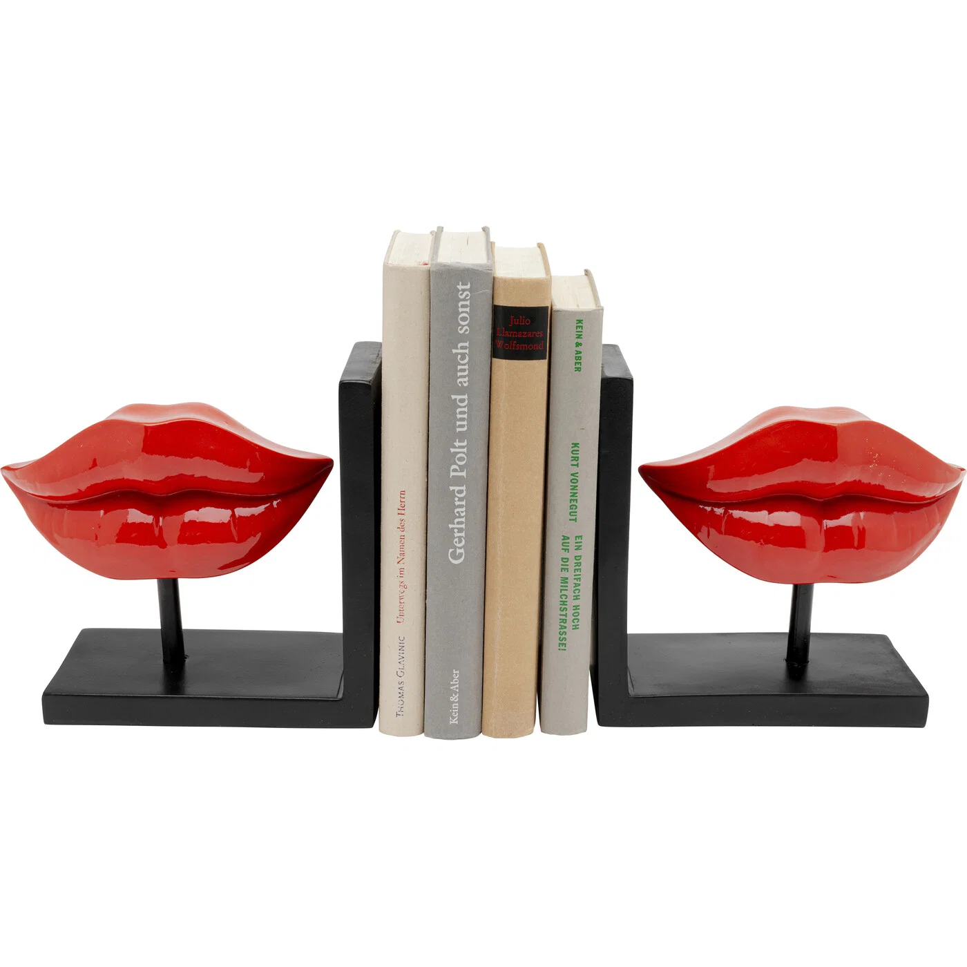 Buchstützen Lippen Rot – 2er-Set
