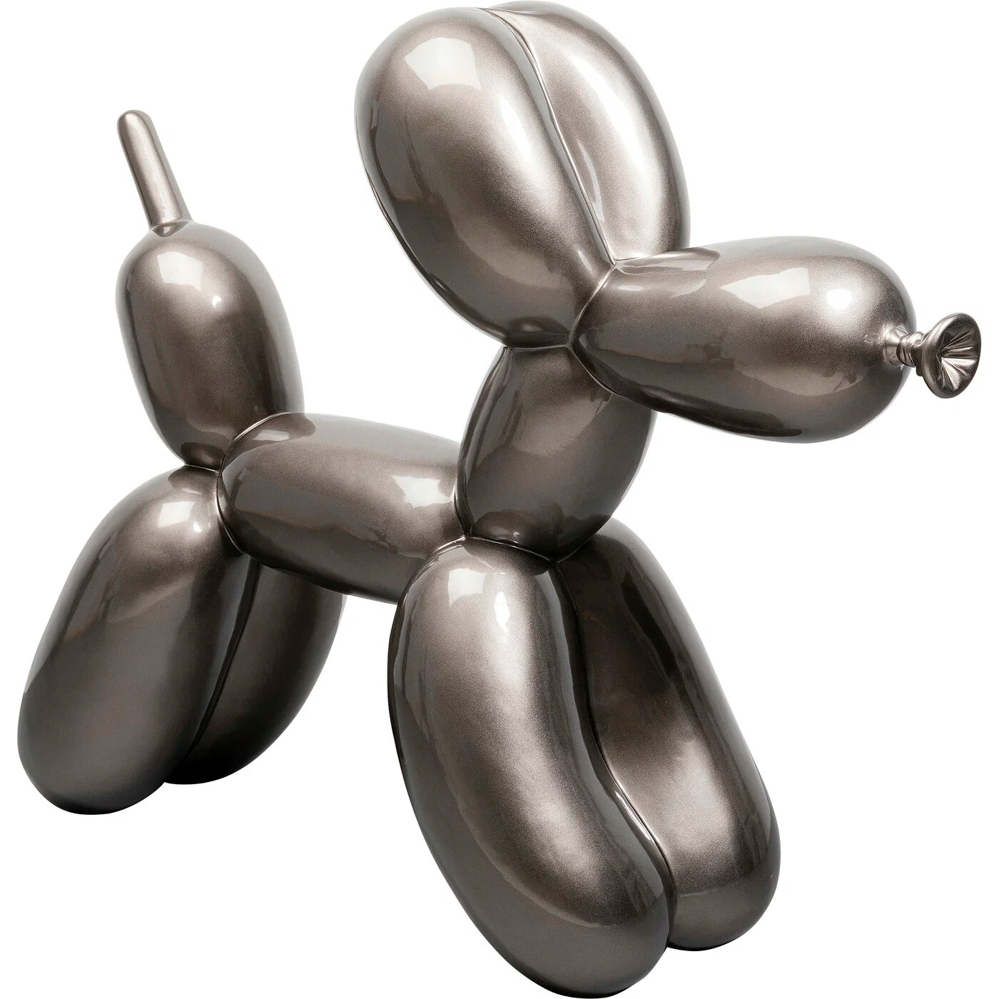 Dekofigur Ballonhund in Silber 118 cm