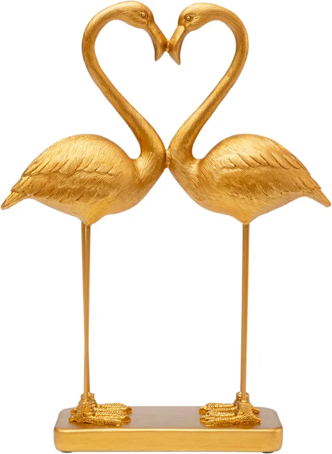 Dekofigur Flamingoliebe Gold 39 cm