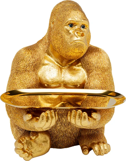 Dekofigur Gorilla mit Tablett 37 cm