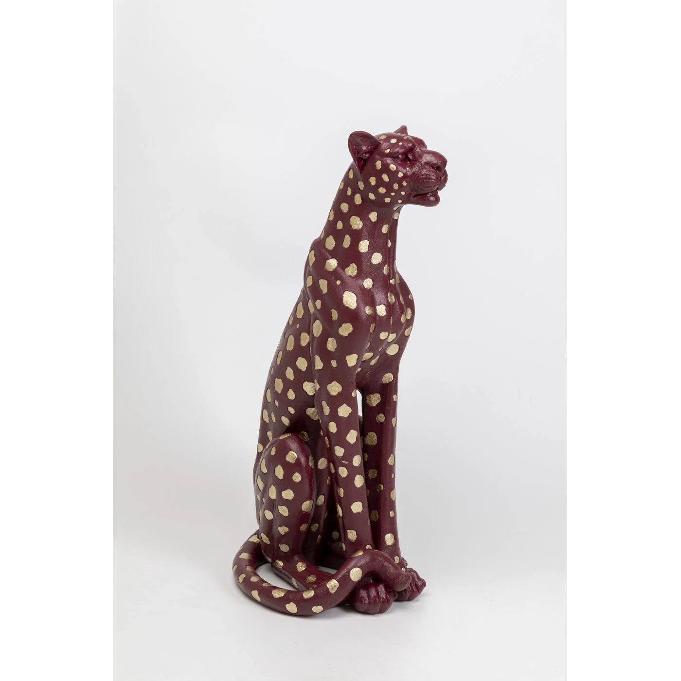Dekofigur Leopard Bordeaux-Gold 91 cm