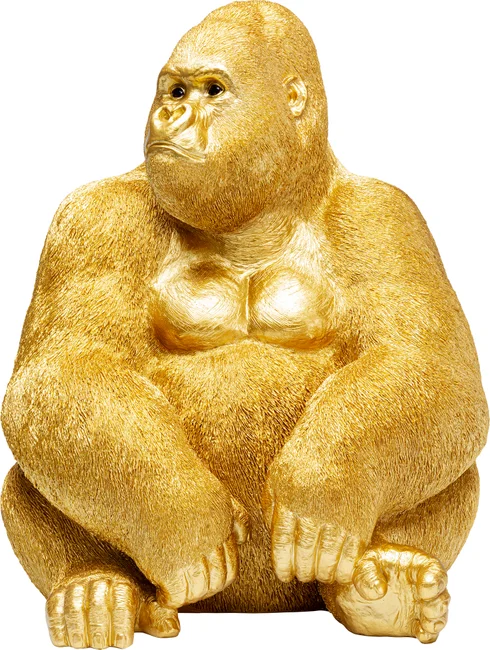 Dekofigur Seitenblick Gorilla Gold 76 cm