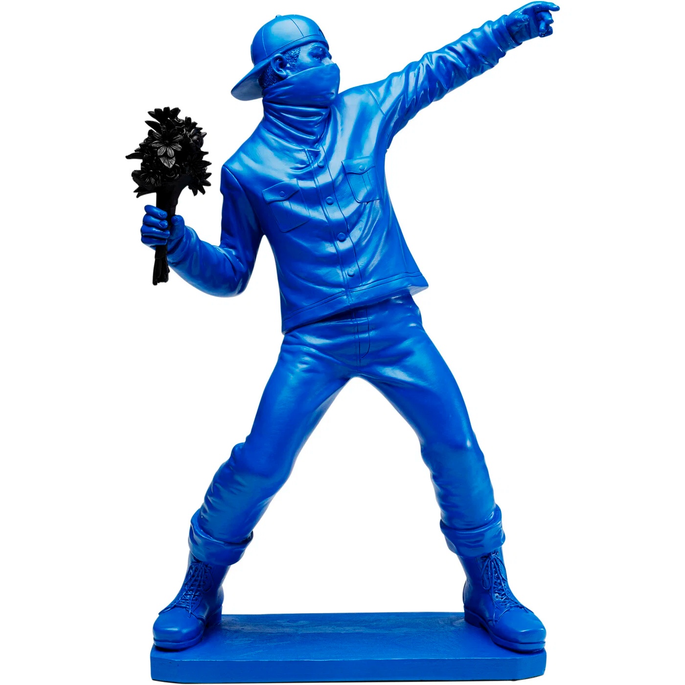 Dekofigur Blumenwerfer Blau 67 cm