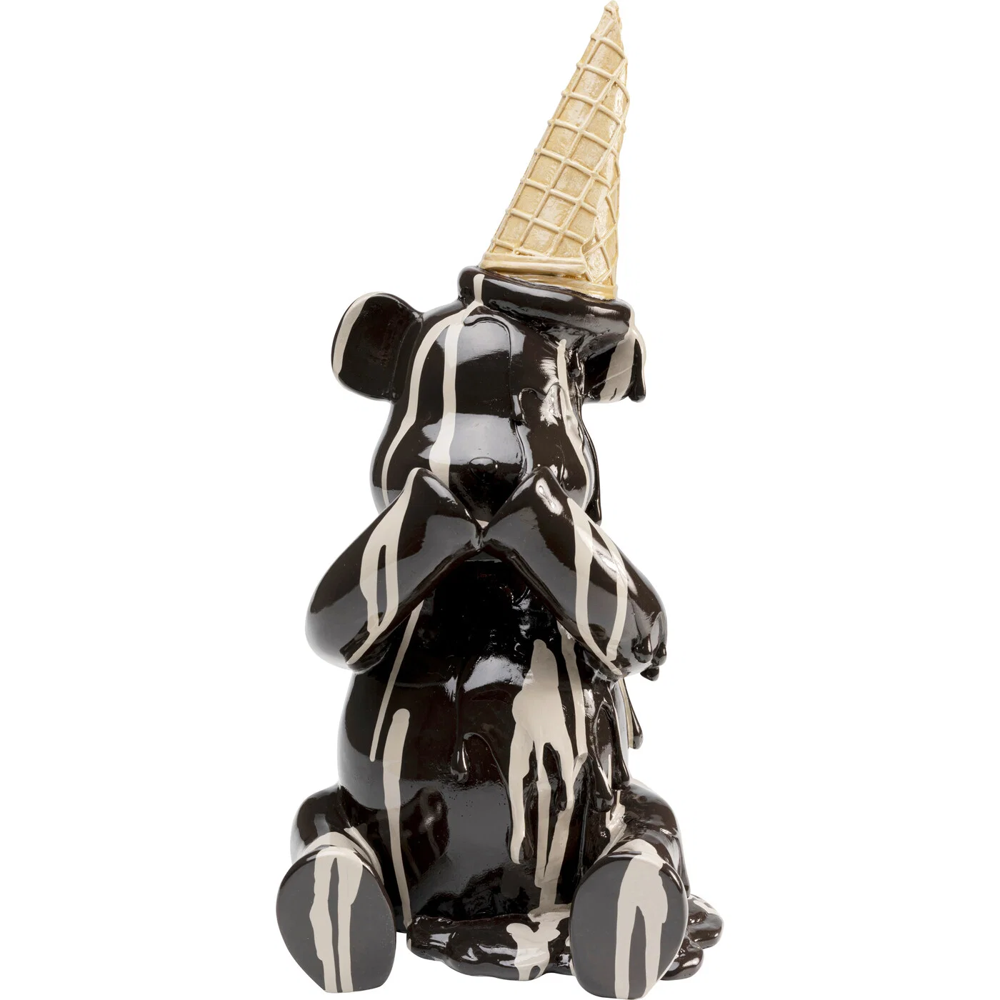 Dekofigur Bär mit Eiskrone Schwarz 37 cm