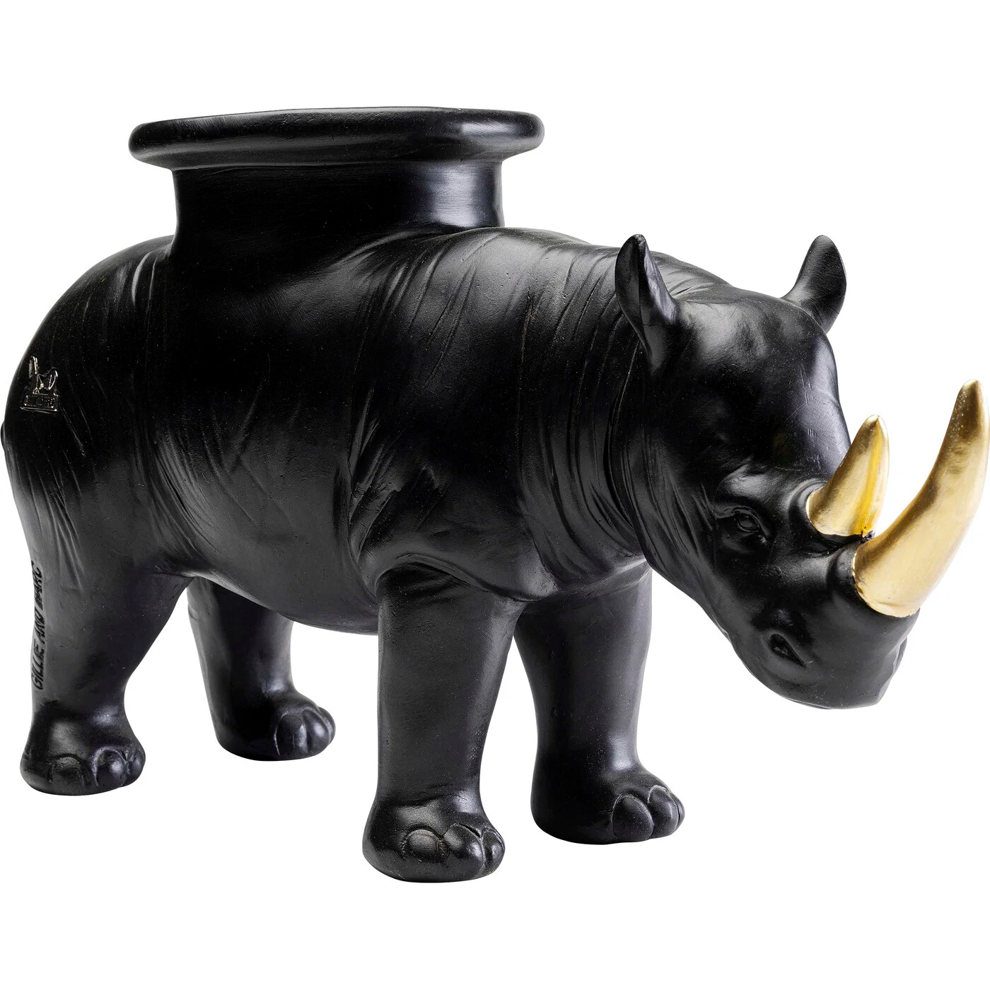Dekofigur Nashorn Schwarz 41 cm