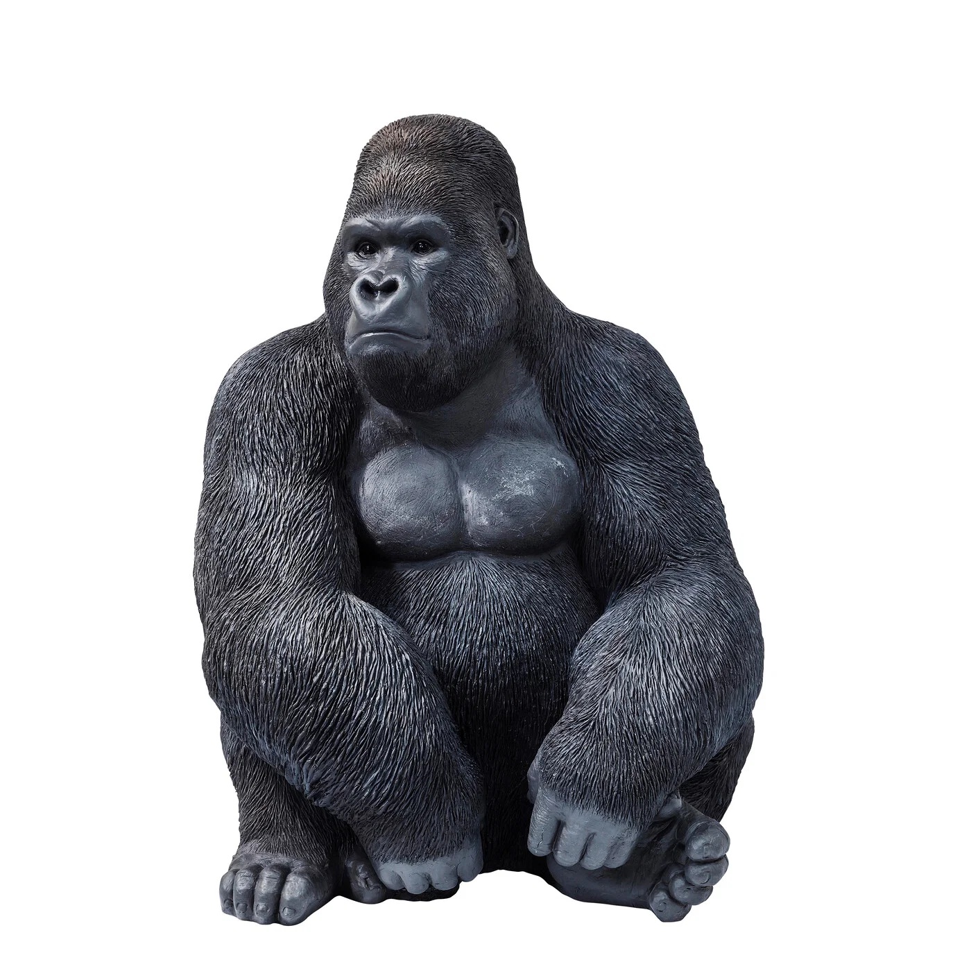 Dekofigur Sitzender Gorilla Schwarz 76 cm