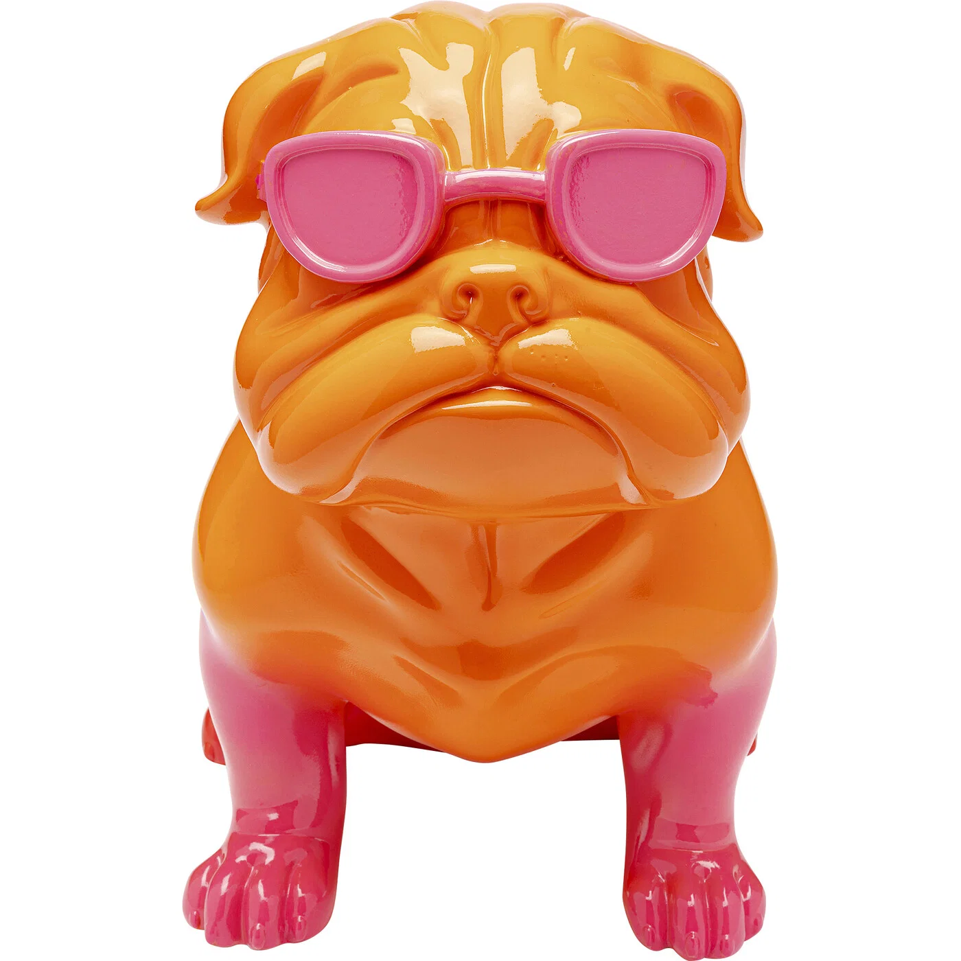 Dekofigur Sonnenbrillen-Bulldogge Pink 37 cm