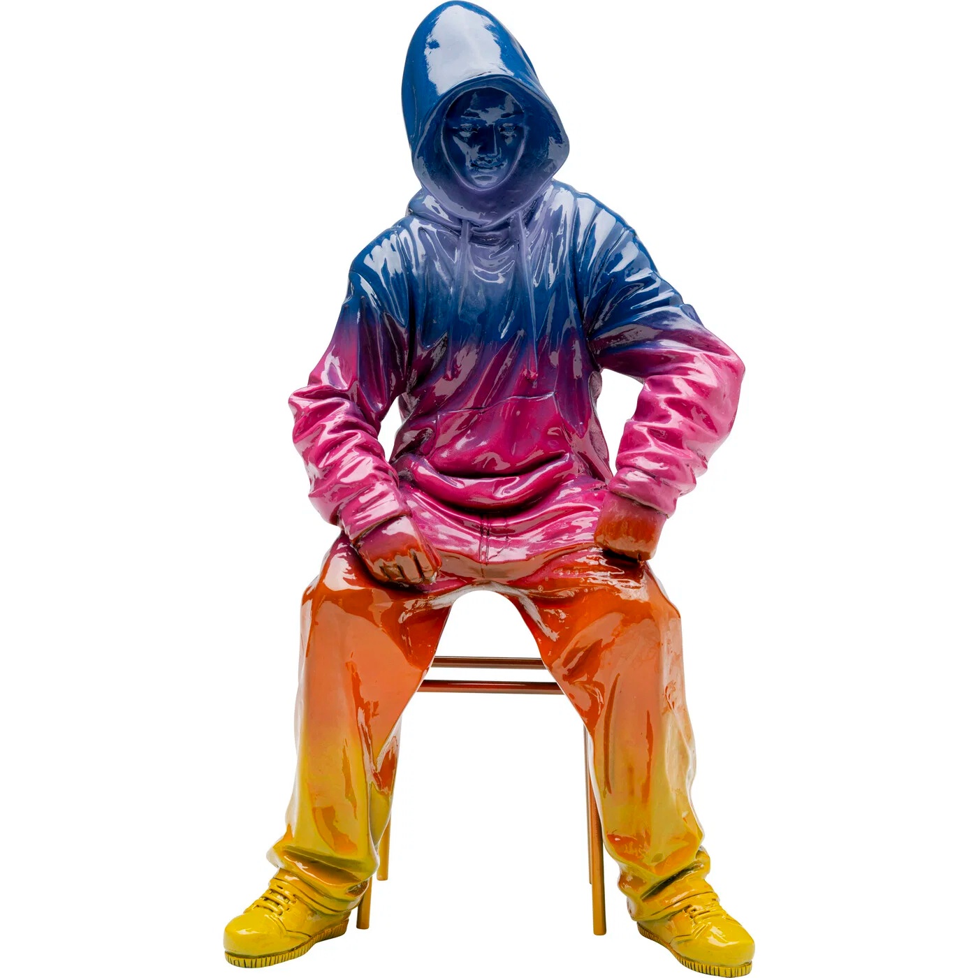 Dekofigur Street-Art-Sitzer Farbverlauf 36 cm