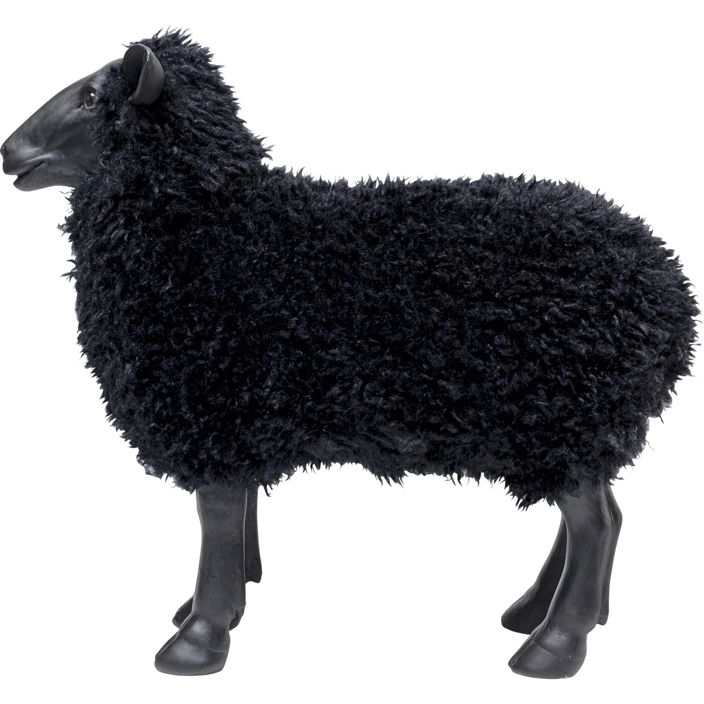 Dekofigur Wollschaf Schwarz 48 cm