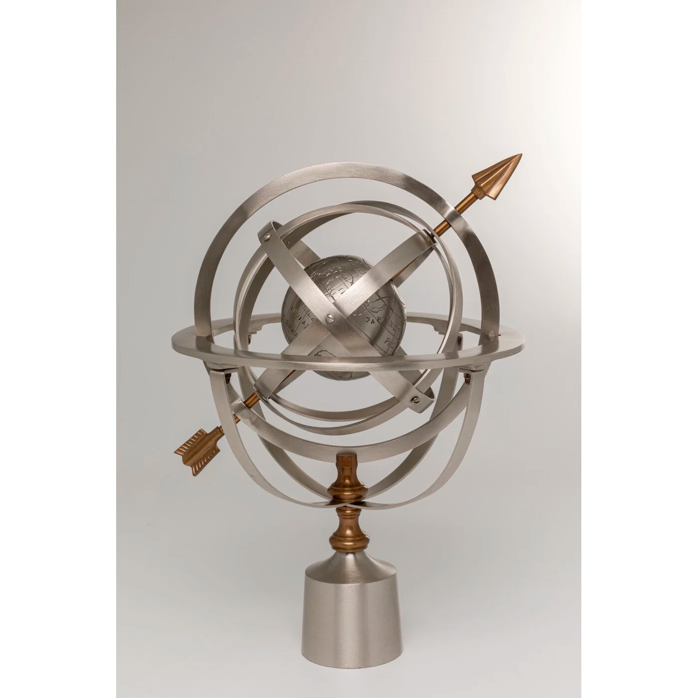 Dekoobjekt Armillarsphäre Silber-Gold 42 cm