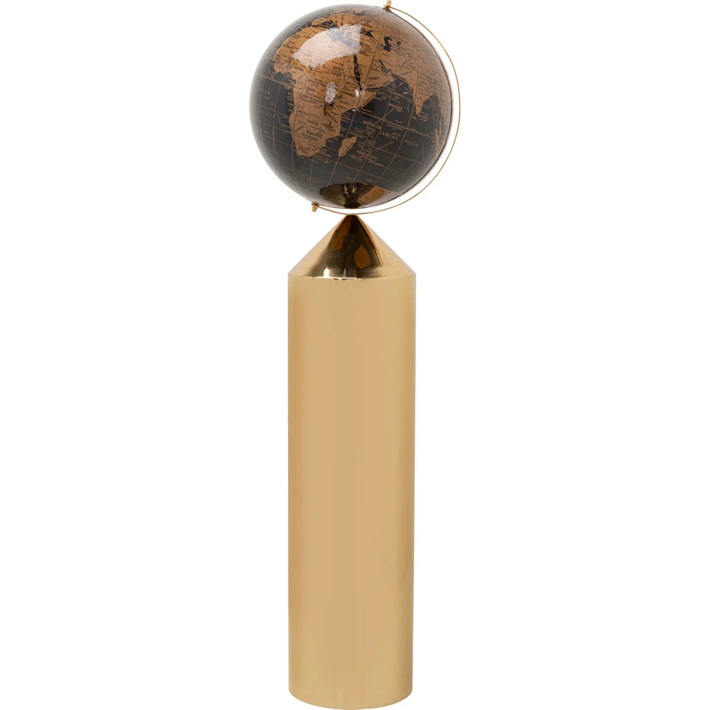 Dekoobjekt Globus auf Goldsäule 132 cm