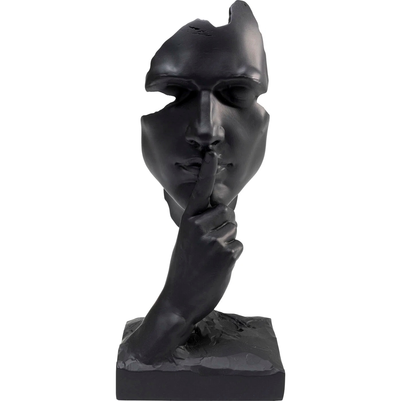 Dekoobjekt Stilles Gesicht Schwarz 31 cm