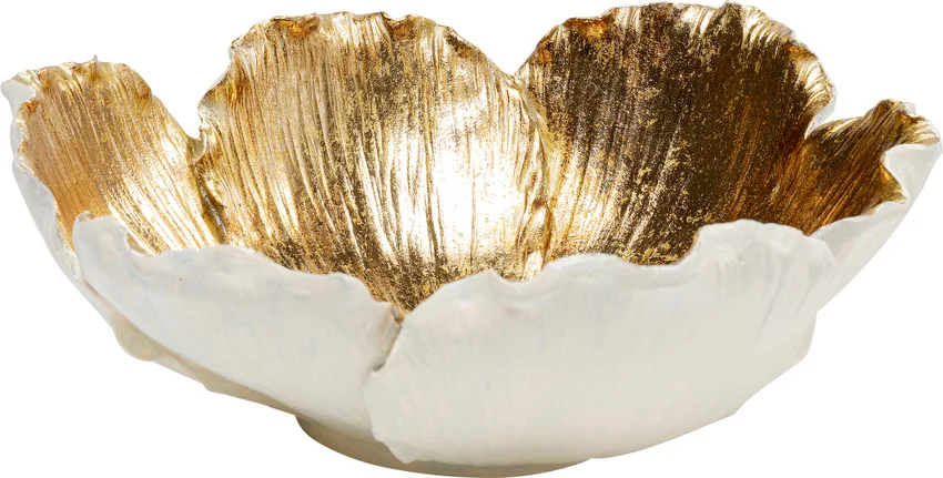 Dekoschale Blütenkelch Creme Gold Ø 25 cm
