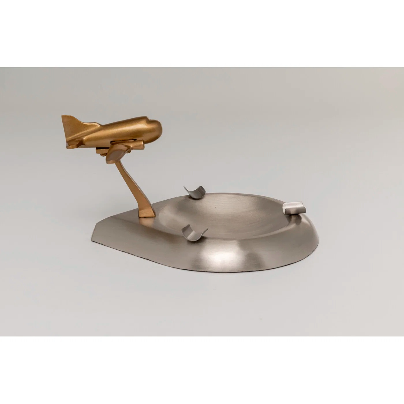 Dekoschale Flugzeug Silber-Gold 25 cm