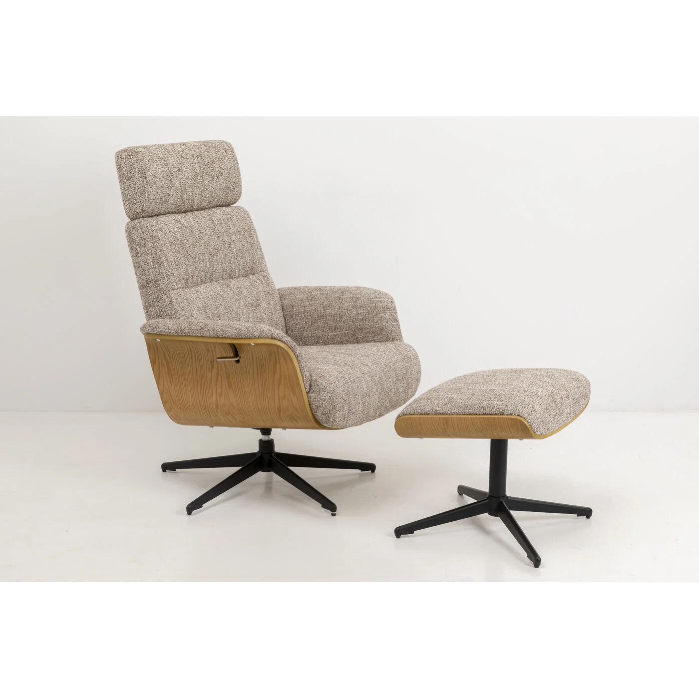 Drehsessel mit Hocker Ruheplatz Grau