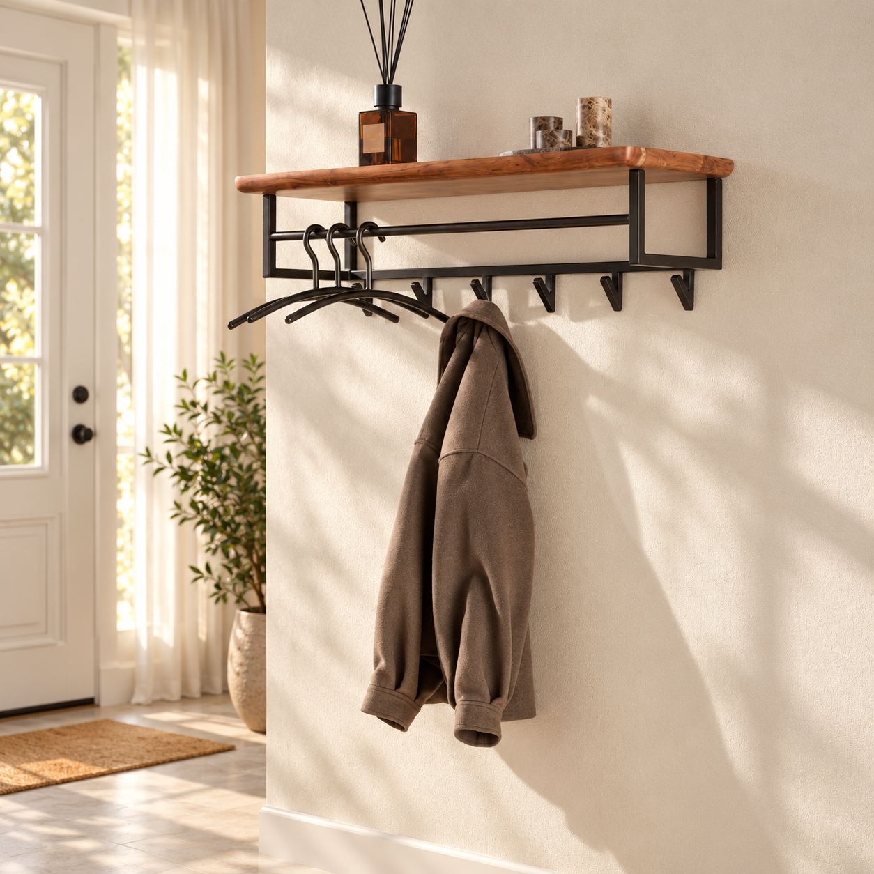 Garderobe Kontur Bogen 6 Haken