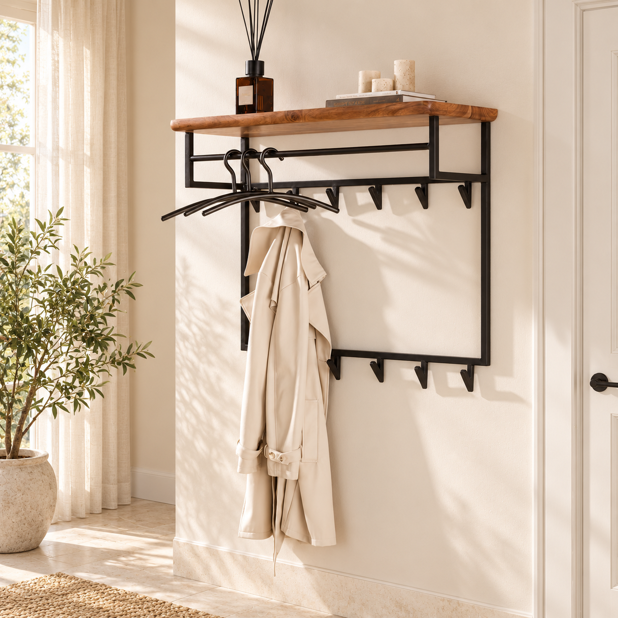 Garderobe Kontur Bogen hoch 12 Haken