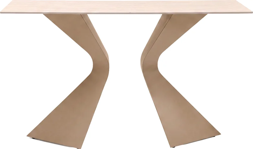 Esstisch Säulenpaar Travertinoptik 200 × 100 cm