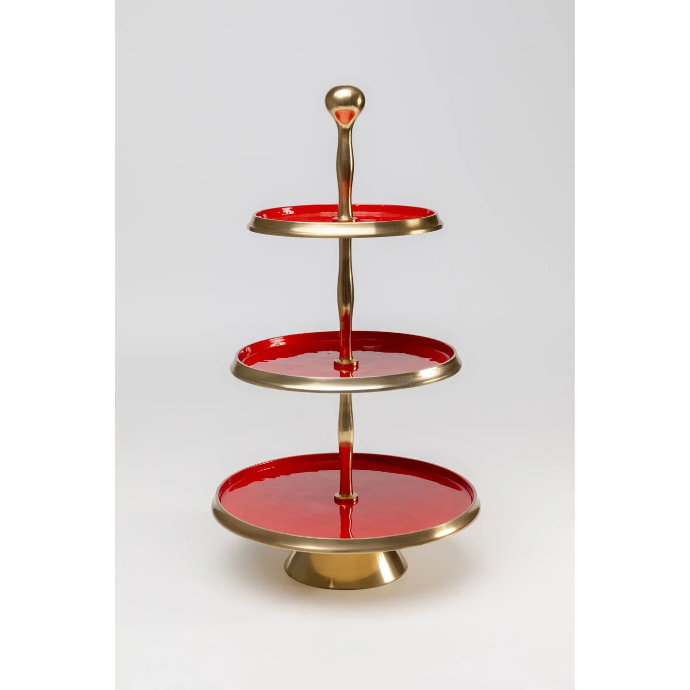 Etagere Dreistöckig Rot-Gold