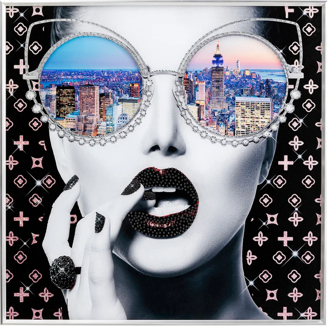 Gerahmtes Bild Metropolenblick 80 × 80 cm