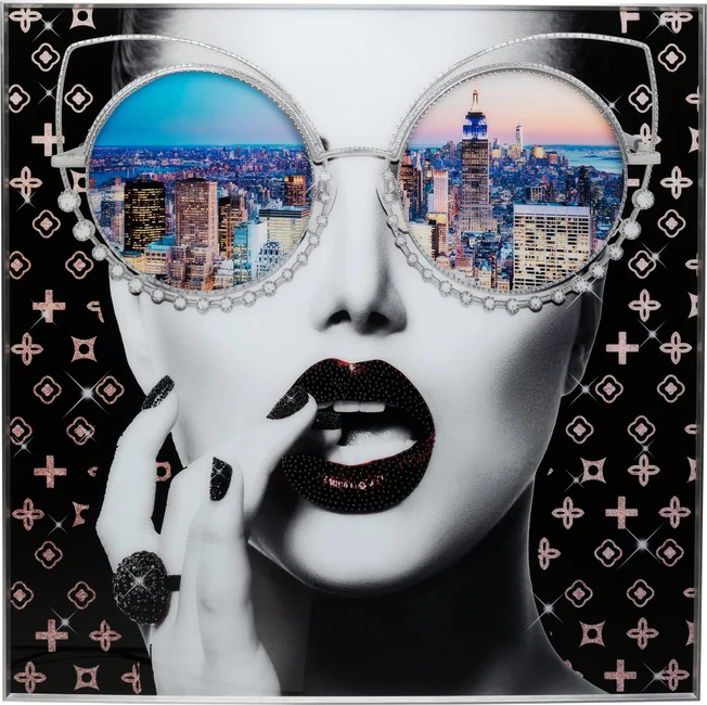 Gerahmtes Bild Stadtblick 120 × 120 cm