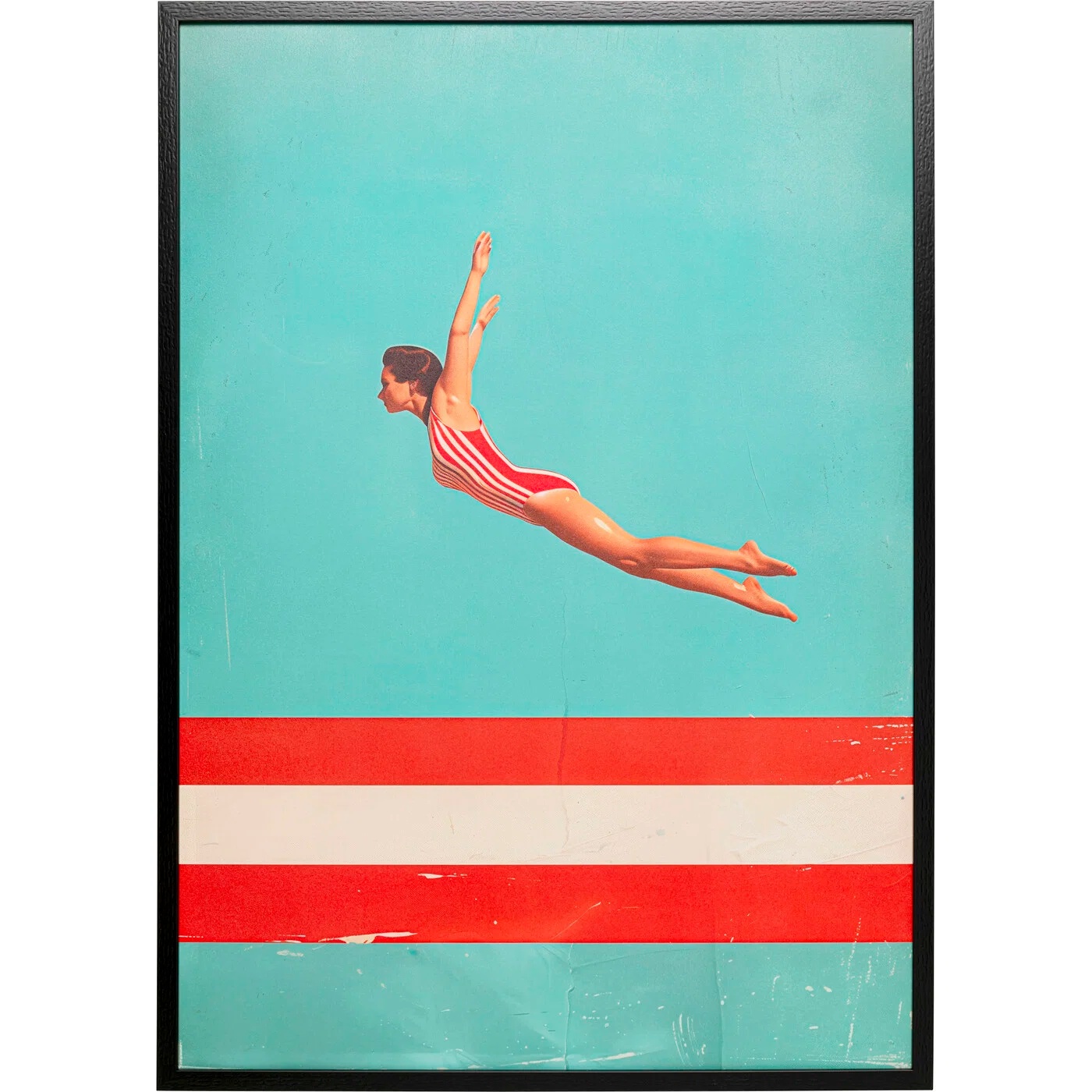 Gerahmtes Bild Sprung aus dem Blau 103×73 cm