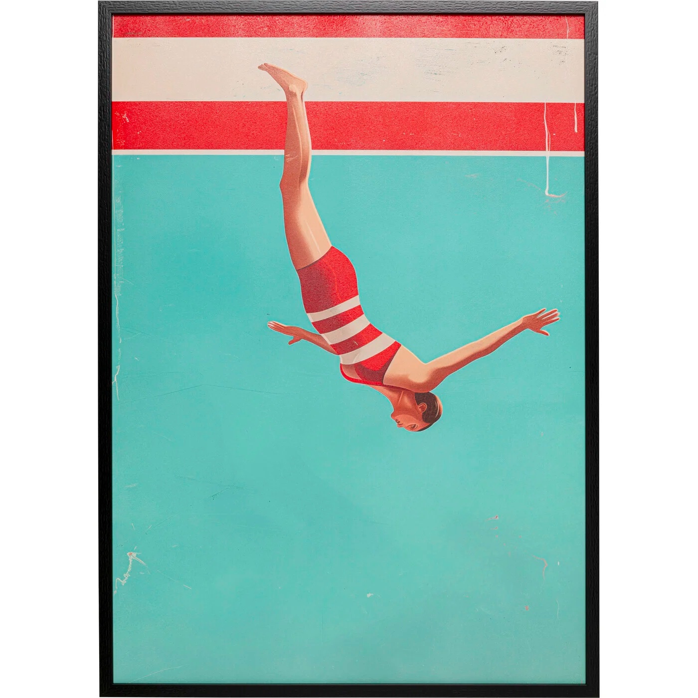 Gerahmtes Bild Sprung ins Blau 103×73 cm