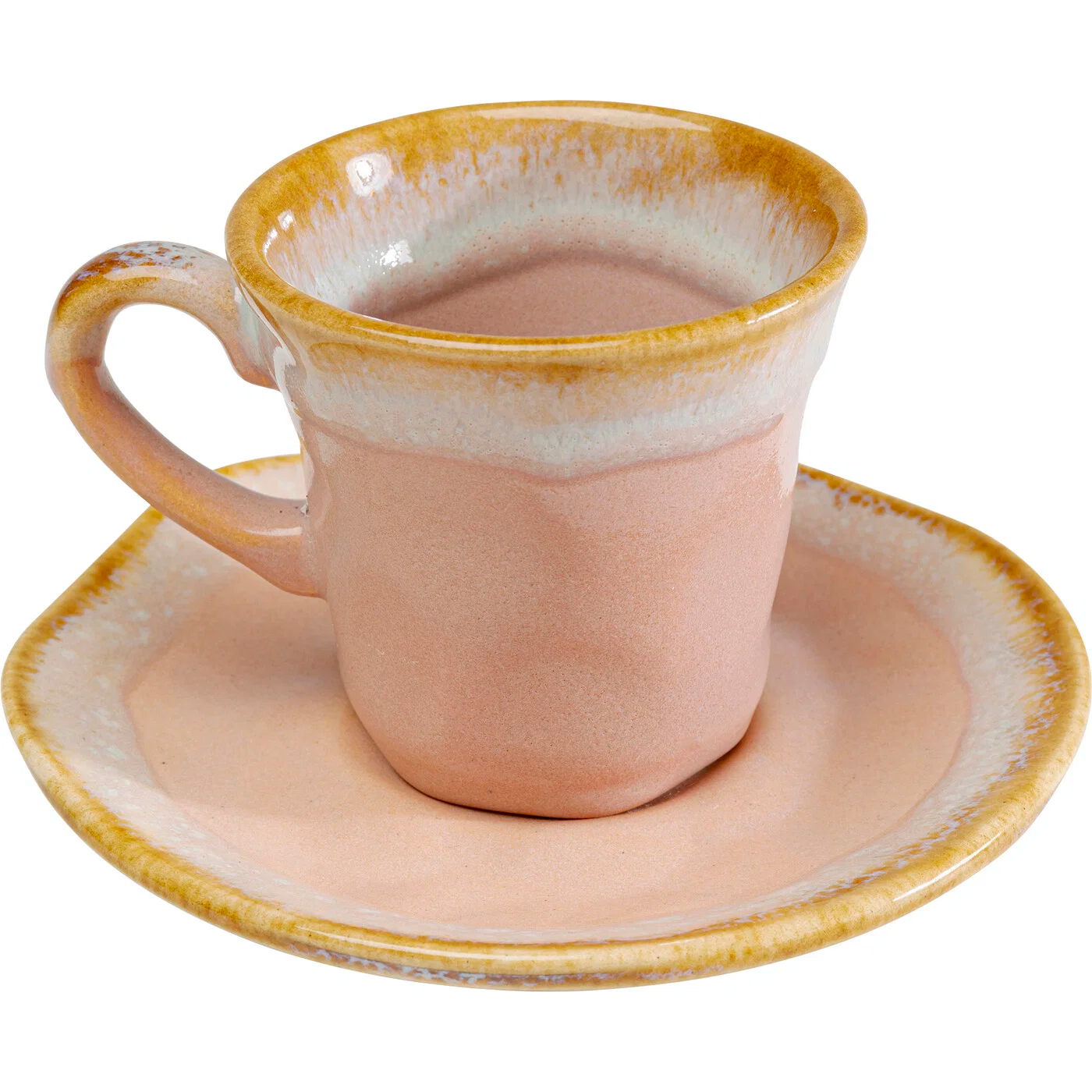 12er-Set Espressotassen Rosa mit Untertassen