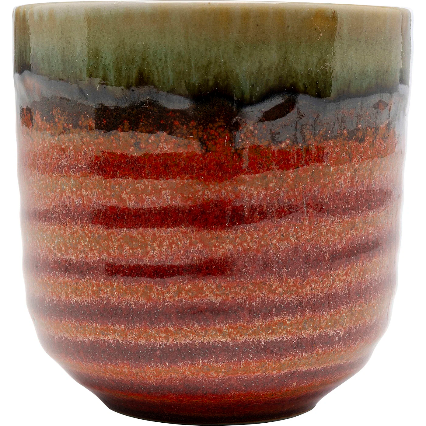 12er-Set Becher mit farbiger Glasur