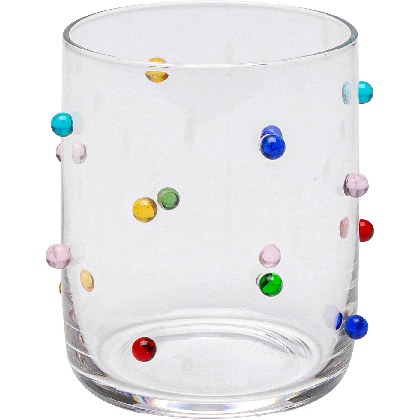 16er-Set Wassergläser mit bunten Punkten