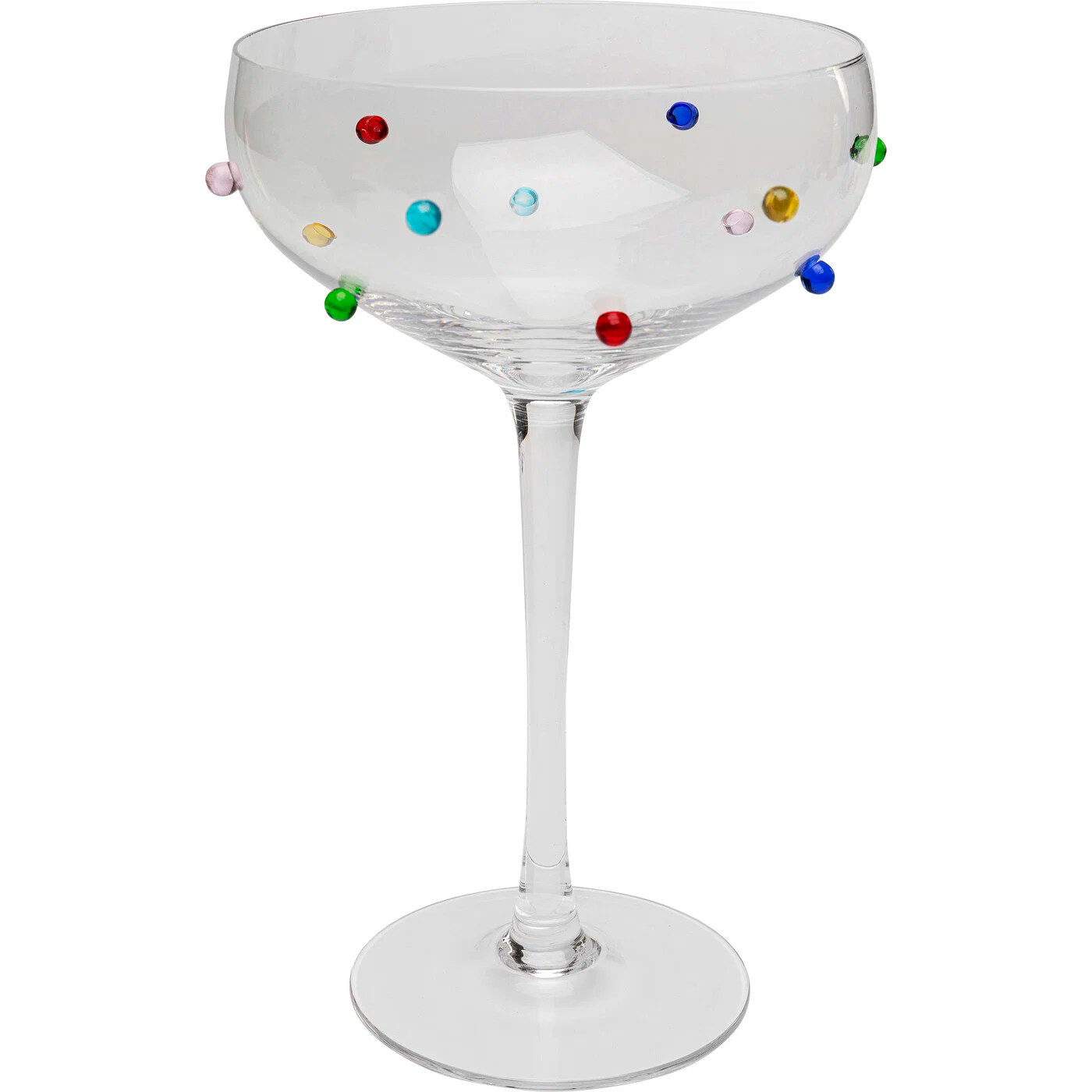 16er-Set Cocktailgläser mit bunten Punkten