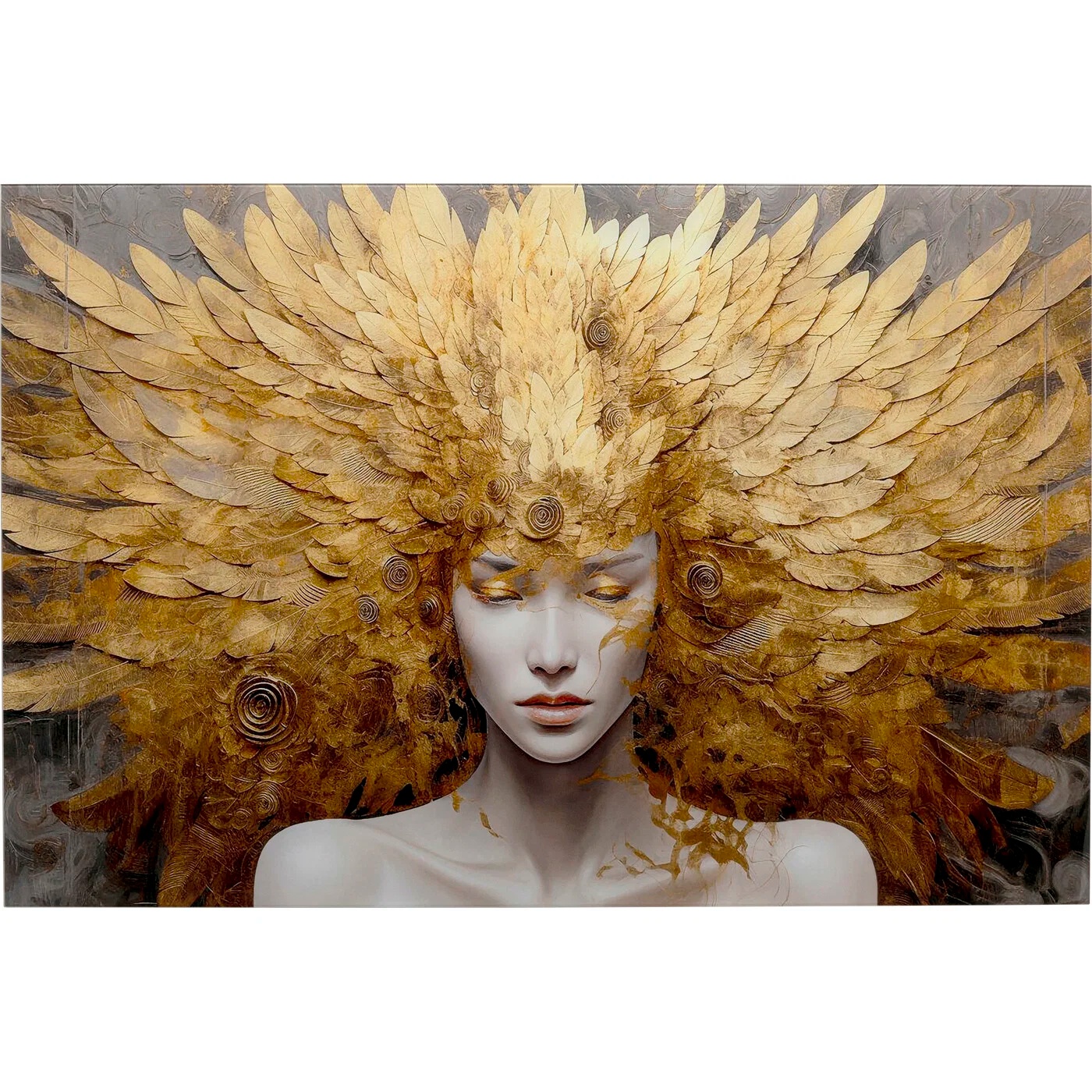 Glasbild Goldene Himmelsmuse 120×80 cm