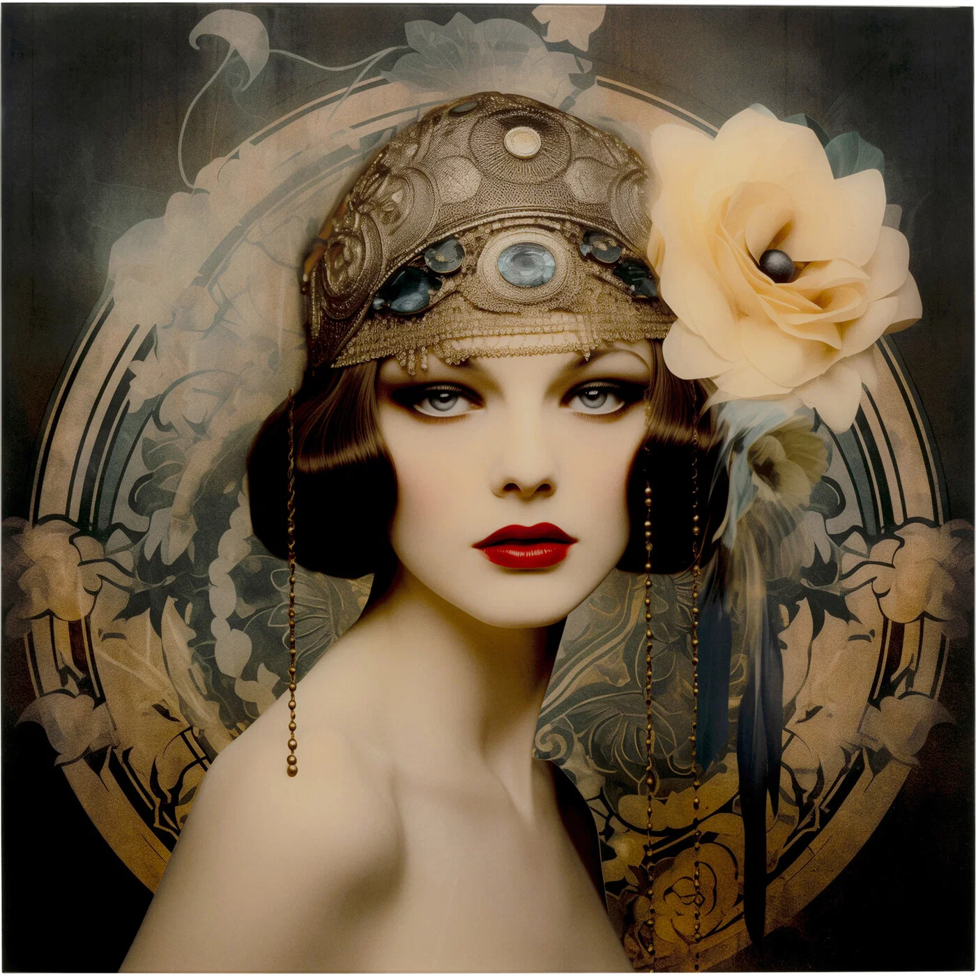 Glasbild Jugendstilmuse 100 × 100 cm