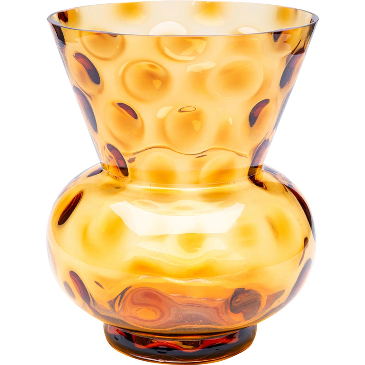 Glasvase Noppenrelief Amber 32 cm