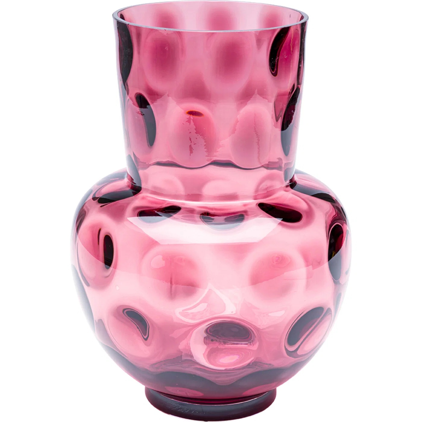Glasvase Noppenrelief Rosa 32 cm