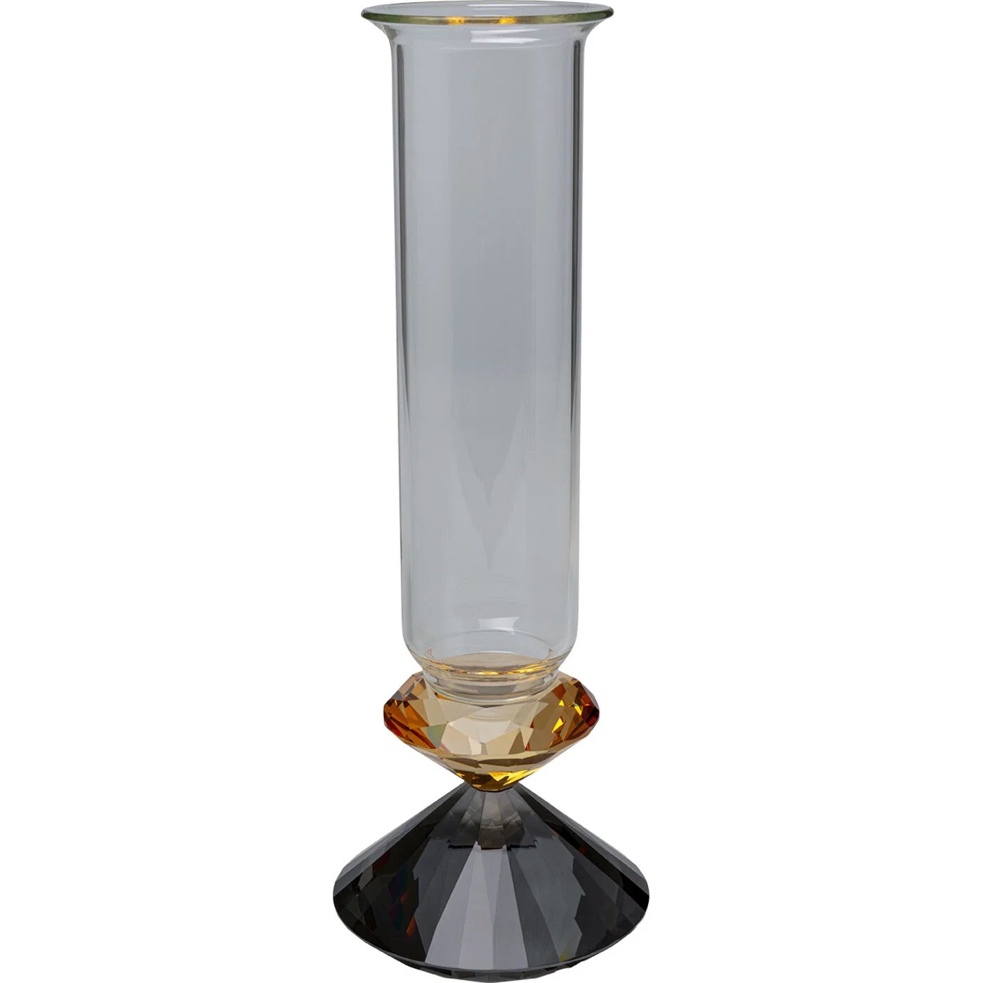 Glasvase Pokalform Grau-Gold 42 cm