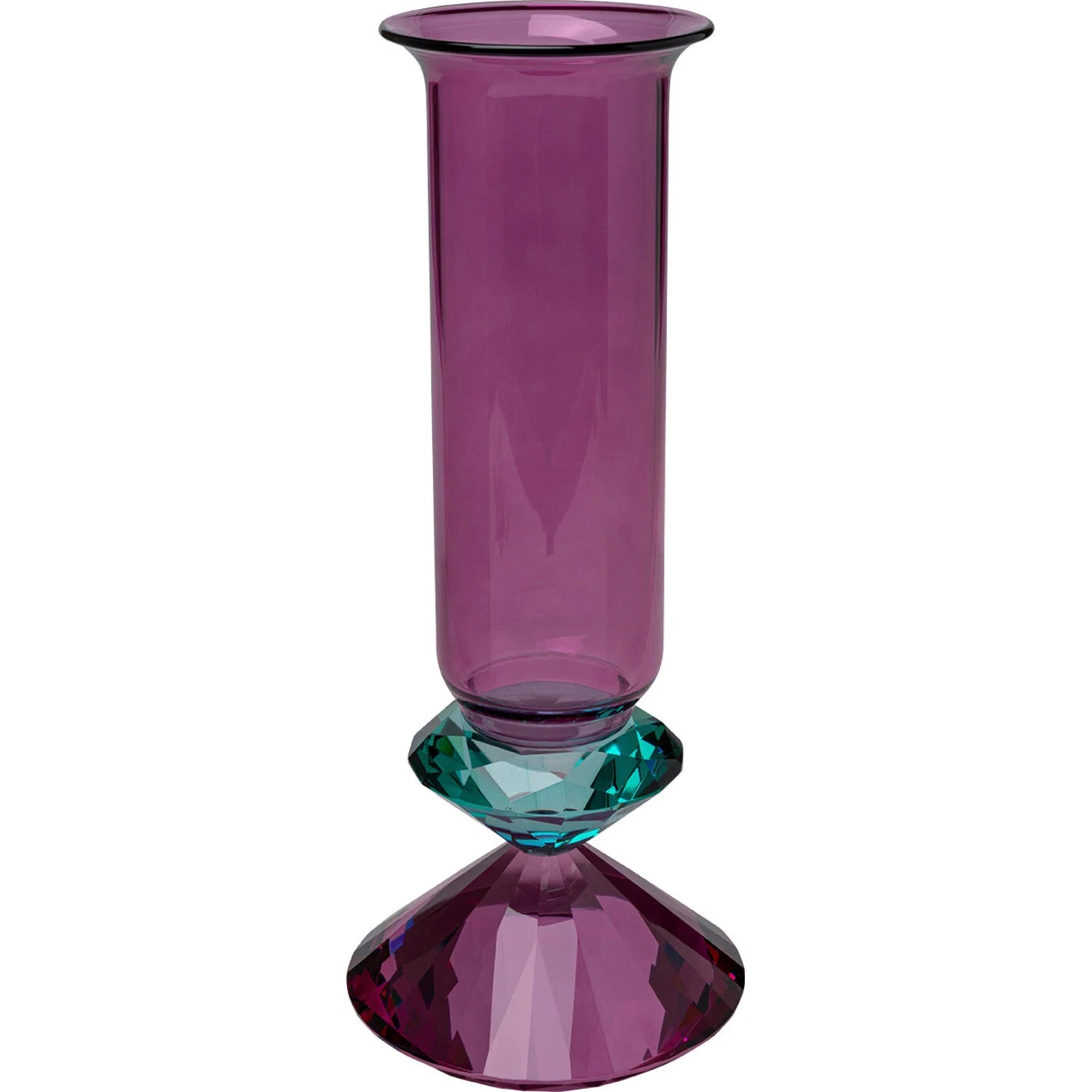 Glasvase Pokalform Violett-Türkis 37 cm